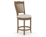 Canadel Upholstered Counter Stool 8232 in FP Crypton® and 25 Pecan Washed and Swivel Base, three-quarter view
