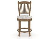 Canadel Upholstered Counter Stool 8232 in FP Crypton® and 25 Pecan Washed and Swivel Base, front view