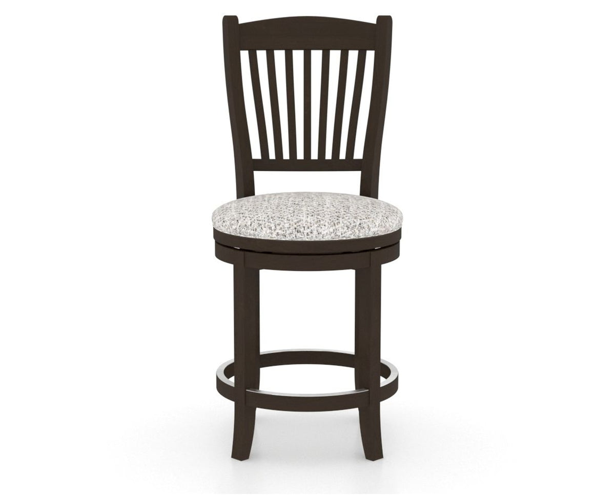Canadel Upholstered Counter Stool 8232 in FP Crypton® and 59 Davy's Grey and Swivel Base, front view