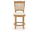 Canadel Champlain Upholstered Counter Stool 8232 in FT InsideOut® and 01 Honey Washed and Swivel Base, front view