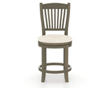 Canadel Upholstered Counter Stool 8232 in FT InsideOut® and 08 Shadow and Swivel Base, front view