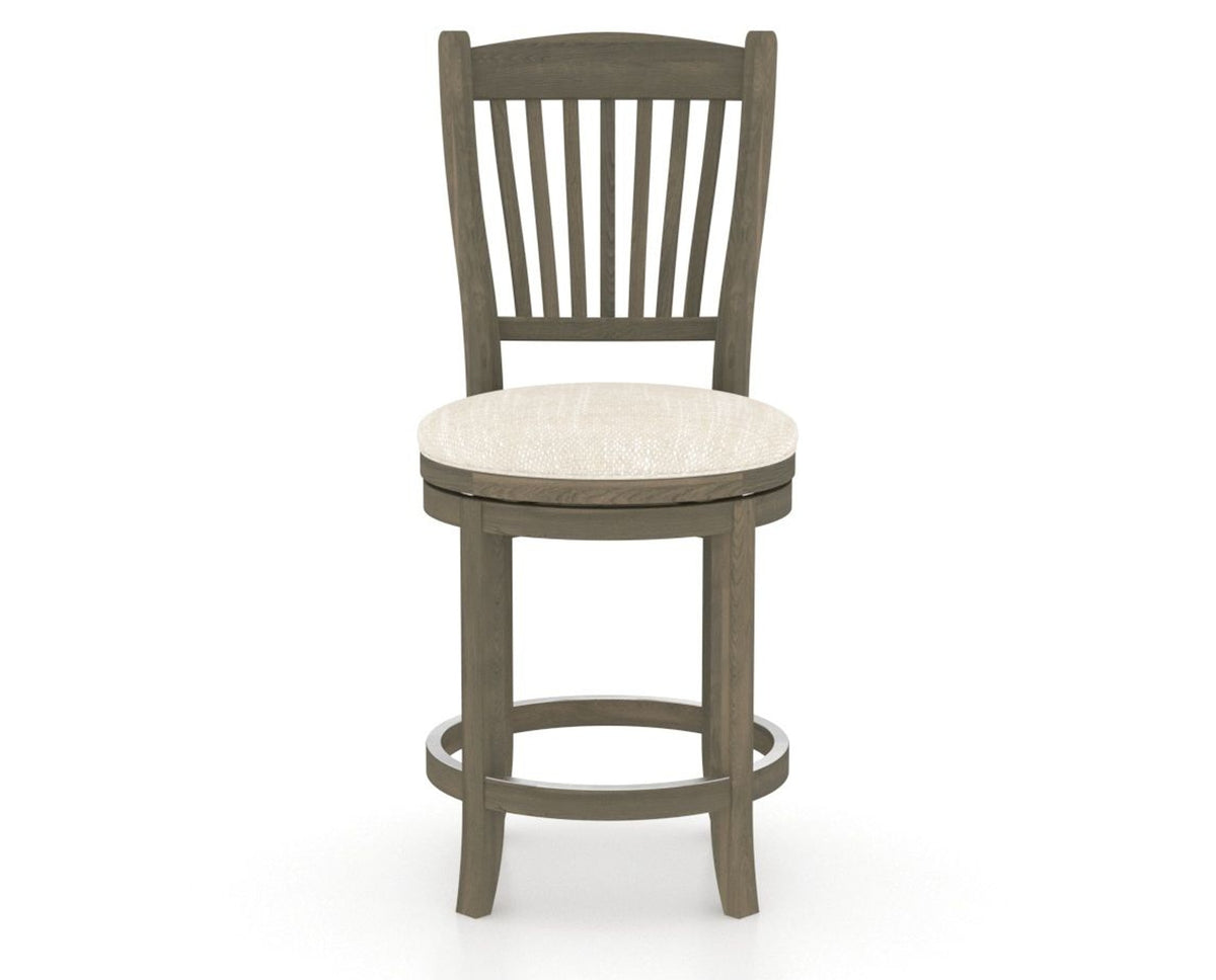 Canadel Upholstered Counter Stool 8232 in FT InsideOut® and 08 Shadow and Swivel Base, front view