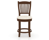 Canadel Upholstered Counter Stool 8232 in FT InsideOut® and 19 Cognac Washed and Swivel Base, front view