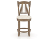 Canadel Champlain Upholstered Counter Stool 8232 in FT InsideOut® and 25 Pecan Washed and Swivel Base, front view