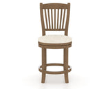 Canadel Upholstered Counter Stool 8232 in FT InsideOut® and 25 Pecan Washed and Swivel Base, front view