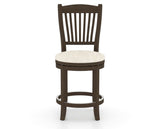 Canadel Upholstered Counter Stool 8232 in FT InsideOut® and 29 Hazelnut Washed and Swivel Base, front view