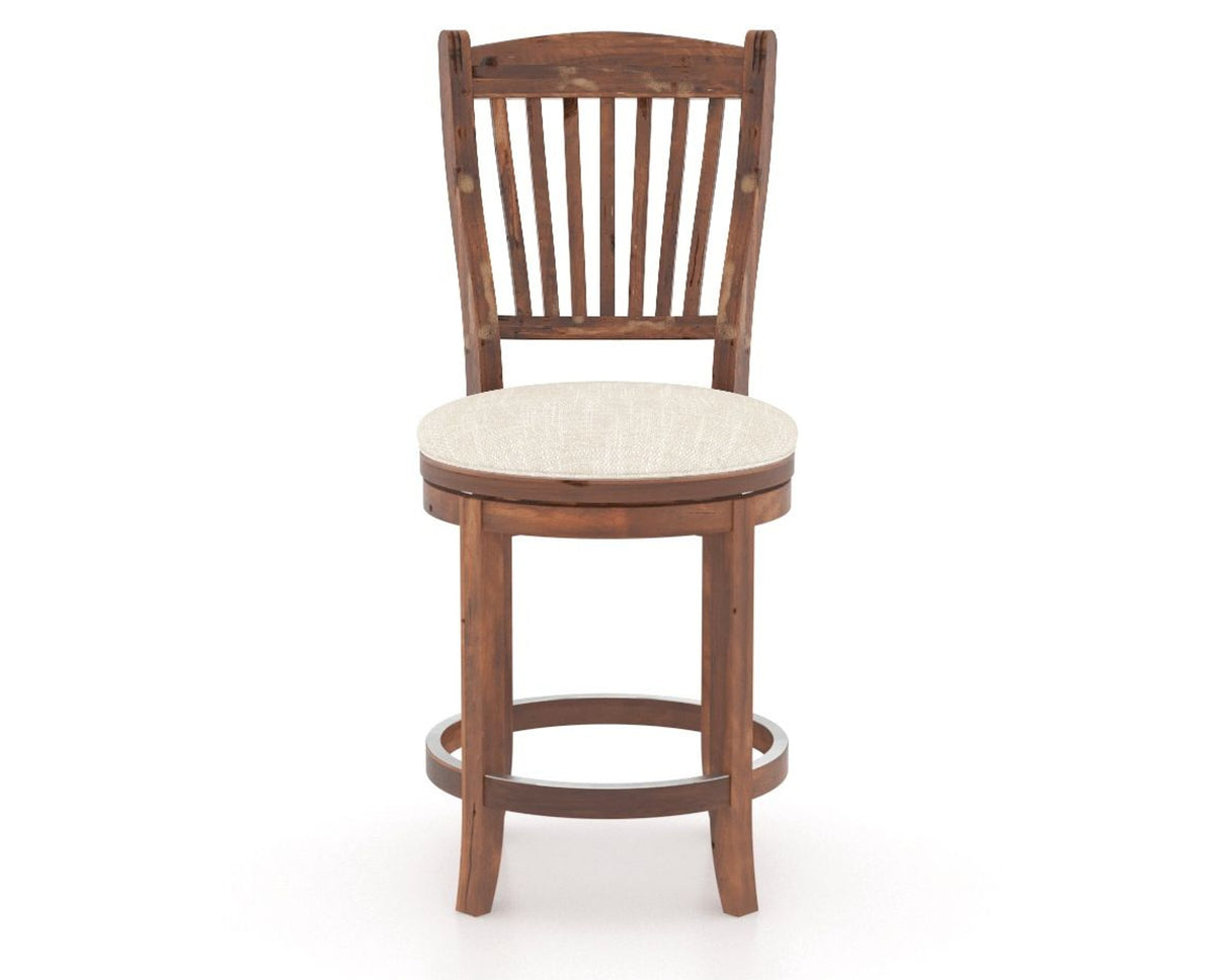 Canadel Champlain Upholstered Counter Stool 8232 in FT InsideOut® and 33 Spice Washed and Swivel Base, front view