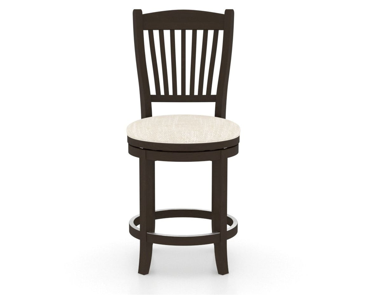 Canadel Upholstered Counter Stool 8232 in FT InsideOut® and 59 Davy's Grey and Swivel Base, front view