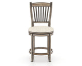 Canadel Champlain Upholstered Counter Stool 8232 in FT InsideOut® and 72 Heritage Nature and Swivel Base, front view