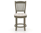 Canadel Upholstered Counter Stool 8232 in OZ Fabric and 08 Shadow and Swivel Base, front view