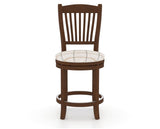 Canadel Upholstered Counter Stool 8232 in OZ Fabric and 19 Cognac Washed and Swivel Base, front view