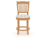 Canadel Upholstered Counter Stool 8232 in OZ Fabric and 20 Caramel Washed and Swivel Base, front view