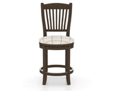 Canadel Upholstered Counter Stool 8232 in OZ Fabric and 29 Hazelnut Washed and Swivel Base, front view