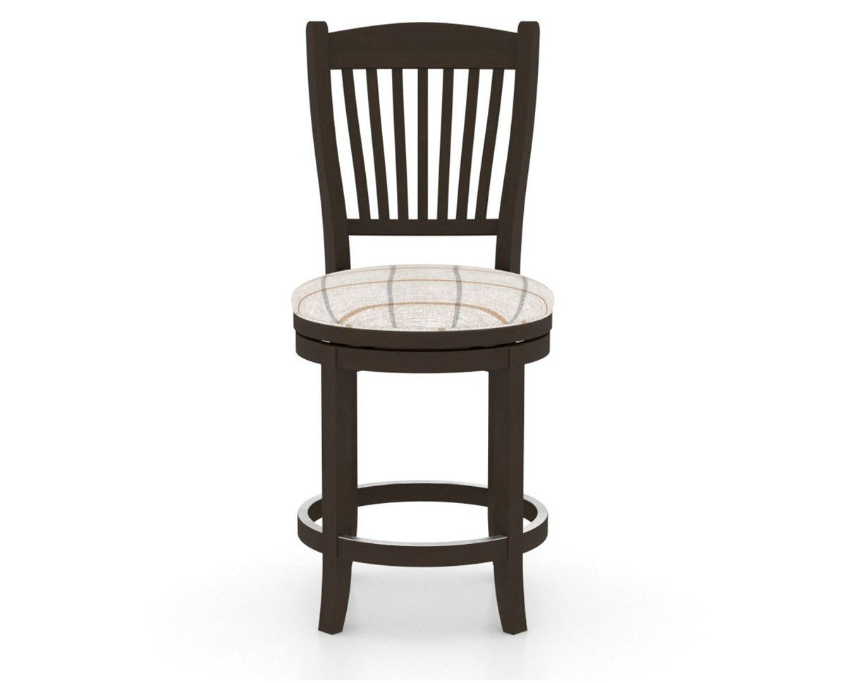 Canadel Upholstered Counter Stool 8232 in OZ Fabric and 59 Davy's Grey and Swivel Base, front view