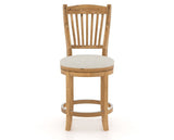 Canadel Champlain Upholstered Counter Stool 8232 in TB Fabric and 01 Honey Washed and Swivel Base, front view