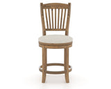Canadel Champlain Upholstered Counter Stool 8232 in TB Fabric and 03 Oak Washed and Swivel Base, front view