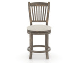 Canadel Champlain Upholstered Counter Stool 8232 in TB Fabric and 08 Shadow and Swivel Base, front view