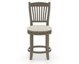 Canadel Upholstered Counter Stool 8232 in TB Fabric and 08 Shadow and Swivel Base, front view