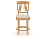 Canadel Upholstered Counter Stool 8232 in TB Fabric and 20 Caramel Washed and Swivel Base, front view
