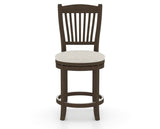Canadel Upholstered Counter Stool 8232 in TB Fabric and 29 Hazelnut Washed and Swivel Base, front view