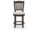 Canadel Upholstered Counter Stool 8232 in TB Fabric and 59 Davy's Grey and Swivel Base, front view