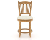 Canadel Champlain Upholstered Counter Stool 8232 in TW Fabric and 01 Honey Washed and Swivel Base, front view