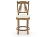 Canadel Champlain Upholstered Counter Stool 8232 in TW Fabric and 03 Oak Washed and Swivel Base, front view