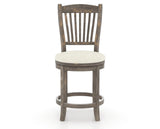 Canadel Champlain Upholstered Counter Stool 8232 in TW Fabric and 08 Shadow and Swivel Base, front view