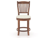 Canadel Champlain Upholstered Counter Stool 8232 in TW Fabric and 33 Spice Washed and Swivel Base, front view