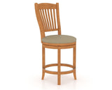 Canadel Upholstered Counter Stool 8232 in XY Faux Leather and 01 Honey Washed and Swivel Base, three-quarter view