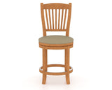 Canadel Upholstered Counter Stool 8232 in XY Faux Leather and 01 Honey Washed and Swivel Base, front view