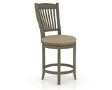 Canadel Upholstered Counter Stool 8232 in XY Faux Leather and 08 Shadow and Swivel Base, three-quarter view