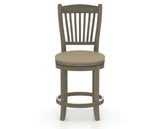 Canadel Upholstered Counter Stool 8232 in XY Faux Leather and 08 Shadow and Swivel Base, front view