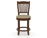 Canadel Upholstered Counter Stool 8232 in XY Faux Leather and 19 Cognac Washed and Swivel Base, front view