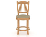 Canadel Upholstered Counter Stool 8232 in XY Faux Leather and 20 Caramel Washed and Swivel Base, front view