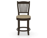 Canadel Upholstered Counter Stool 8232 in XY Faux Leather and 59 Davy's Grey and Swivel Base, front view