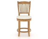 Canadel Champlain Upholstered Counter Stool 8232 in YJ Faux Leather and 01 Honey Washed and Swivel Base, front view