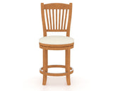 Canadel Upholstered Counter Stool 8232 in YJ Faux Leather and 01 Honey Washed and Swivel Base, front view