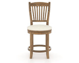 Canadel Champlain Upholstered Counter Stool 8232 in YJ Faux Leather and 03 Oak Washed and Swivel Base, front view