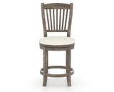 Canadel Champlain Upholstered Counter Stool 8232 in YJ Faux Leather and 08 Shadow and Swivel Base, front view