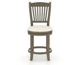 Canadel Upholstered Counter Stool 8232 in YJ Faux Leather and 08 Shadow and Swivel Base, front view