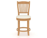 Canadel Upholstered Counter Stool 8232 in YJ Faux Leather and 20 Caramel Washed and Swivel Base, front view