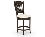 Canadel Upholstered Counter Stool 8232 in YJ Faux Leather and 59 Davy's Grey and Swivel Base, three-quarter view