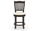 Canadel Upholstered Counter Stool 8232 in YJ Faux Leather and 59 Davy's Grey and Swivel Base, front view