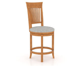 Canadel Upholstered Counter Stool 8270 in 7C Fabric and 01 Honey Washed and Swivel Base, three-quarter view