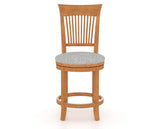 Canadel Upholstered Counter Stool 8270 in 7C Fabric and 01 Honey Washed and Swivel Base, front view
