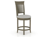 Canadel Upholstered Counter Stool 8270 in 7C Fabric and 08 Shadow and Swivel Base, three-quarter view