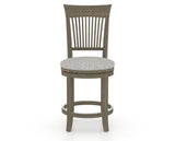 Canadel Upholstered Counter Stool 8270 in 7C Fabric and 08 Shadow and Swivel Base, front view