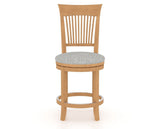 Canadel Upholstered Counter Stool 8270 in 7C Fabric and 20 Caramel Washed and Swivel Base, front view