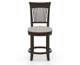 Canadel Upholstered Counter Stool 8270 in 7C Fabric and 59 Davy's Grey and Swivel Base, front view